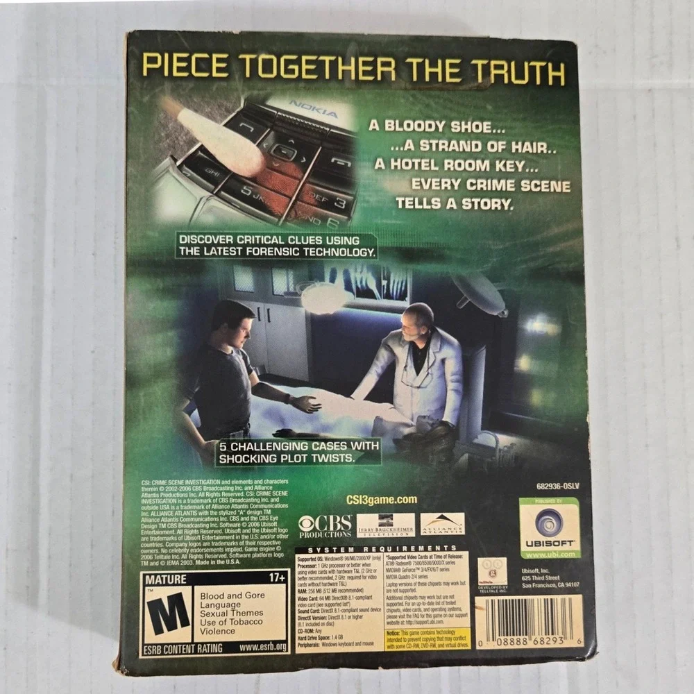 CSI 3 Dimensions of Murder PC Game 2006 Vintage CD ROM‎ Telltale Ubisoft